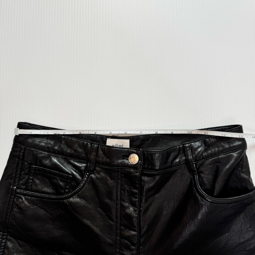 Wilfred Aritzia Melina Faux Leather Pants Black Women’s 8 Minimalist Futurism - Picture 8 of 16